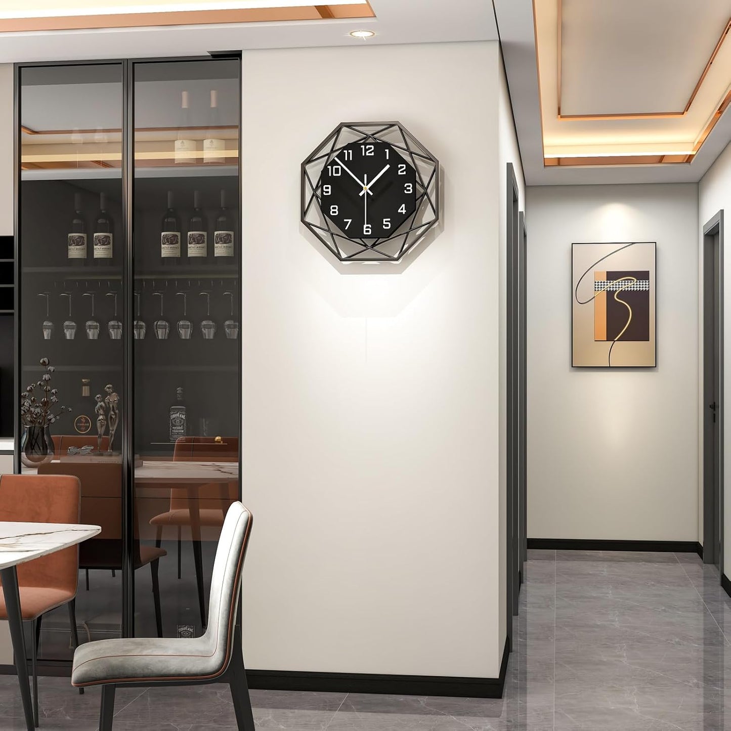 Modern Wall Clocks for Living Room Decor 12in Black Wall Clock Silent Non-Ticking Quartz Battery Operated for Office Kitchen Bedroom Bathroom Minimalist Small Clock Decoration Easy to Read