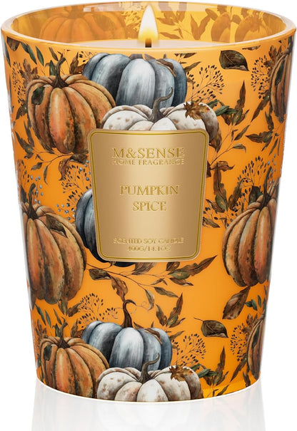 M&SENSE Jasmine Candles Highly Scented 3 Wick 35oz 150 Hours Burn Extra Large Jar Candles for Women, Natural Soy Wax Aromatherapy Candle for Stress Relief, Meditation, Yoga, Spa - Colors A
