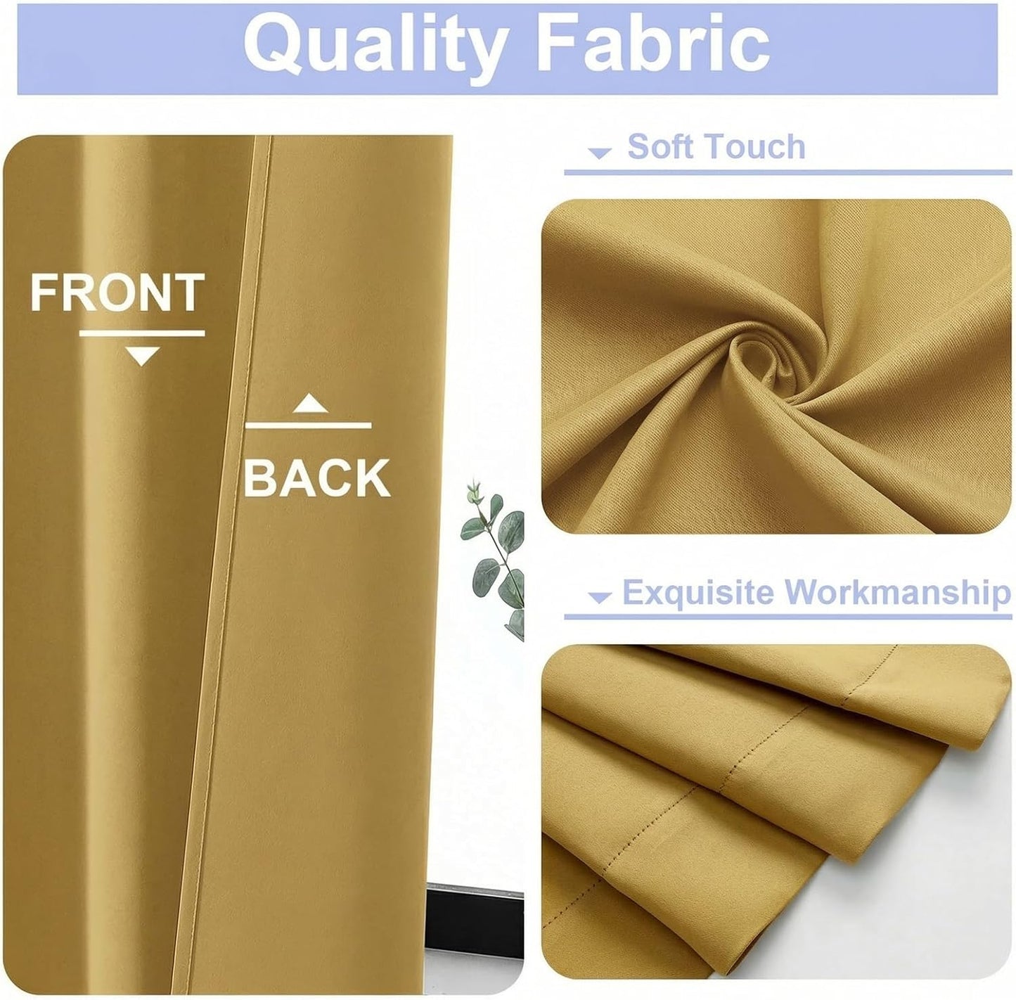 Simplebrand Ava Sage Green Blackout Curtains for Bedroom 63 Inch Length 2 Panels Set, Solid Thermal Insulated Energy Saving Rod Pocket Window Treatment Curtains Blackout Drapes, W40 x L63 Inch, Sage - Colors C
