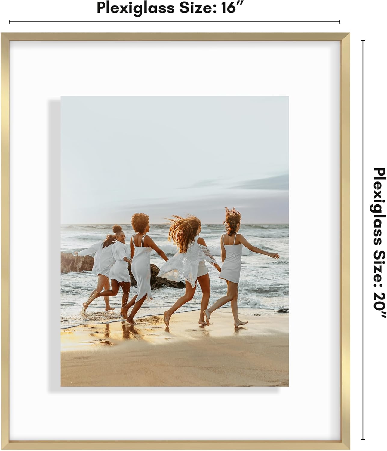 Americanflat Aluminum 11x14 Floating Picture Frame with Shatter-Resistant Glass - Use as 8x10 Picture Frame or Display 11x14 Photo - Signature Float Collection - Photo Frames for Wall Display - Black
