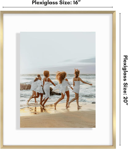 Americanflat Aluminum 11x14 Floating Picture Frame with Shatter-Resistant Glass - Use as 8x10 Picture Frame or Display 11x14 Photo - Signature Float Collection - Photo Frames for Wall Display - Black