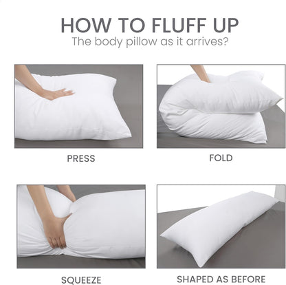 Utopia Bedding Full Body Pillow for Adults (White, 20 x 54 Inch), Long Pillow Insert for Sleeping, Ideal for Side Sleepers