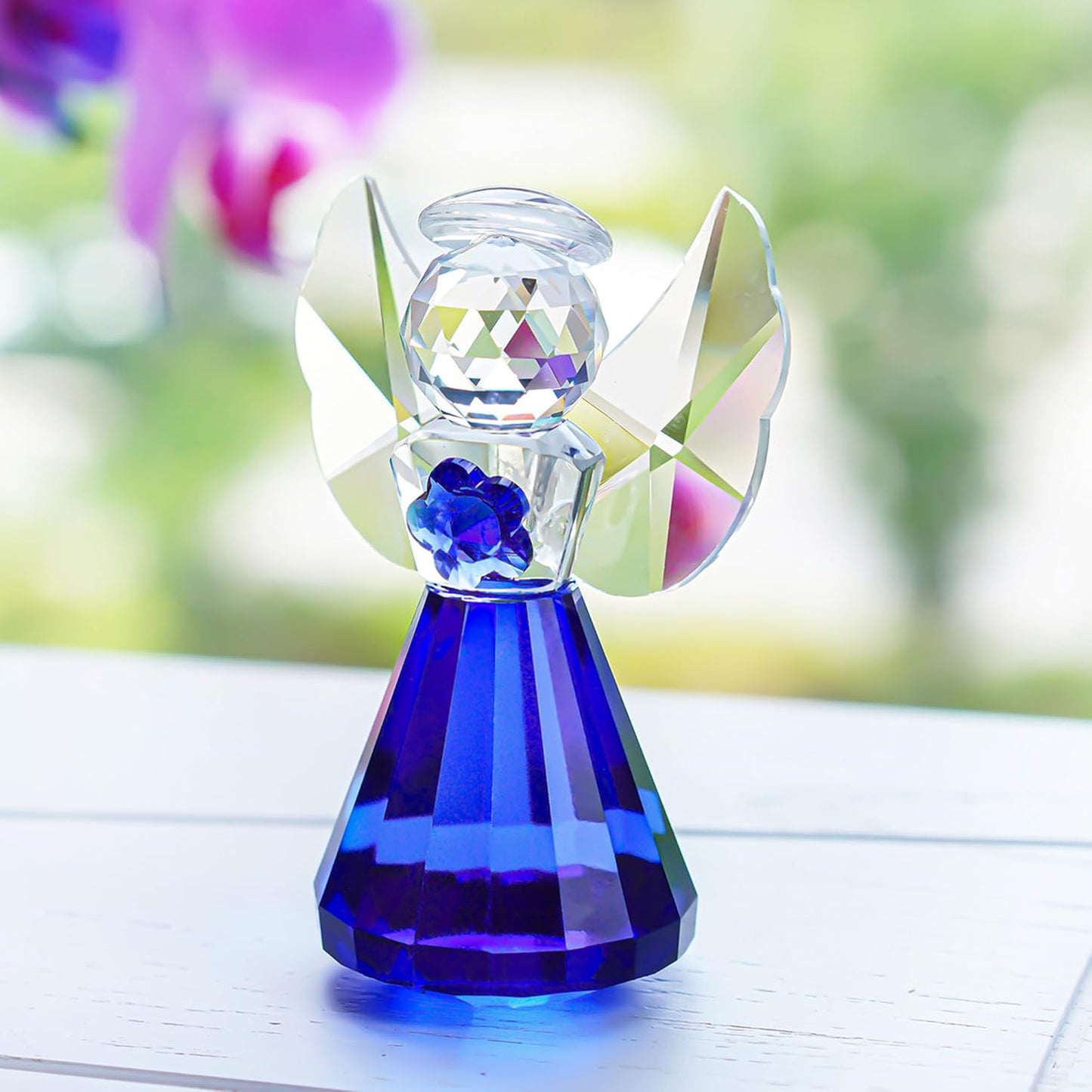 HDCRYSTALGIFTS 3.3'' Crystal Bird Figurine Collectible Art Glass Animal Figurines Table Home Decor Paperweight Valentine’s Day for Women