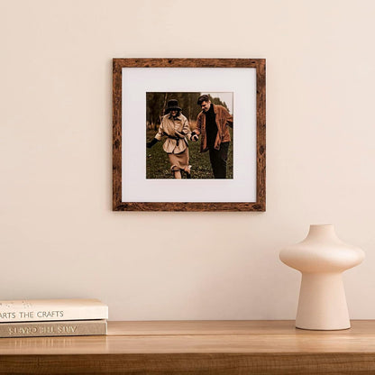 eletecpro 12x12 Picture Frames Set of 9 with Clear Acrylic Cover, Display 8x8 Photos with Mat or 12x12 Without, Classic and Sturdy Square Collage Gallery Wall Decor, Easy Wall Mount, Black