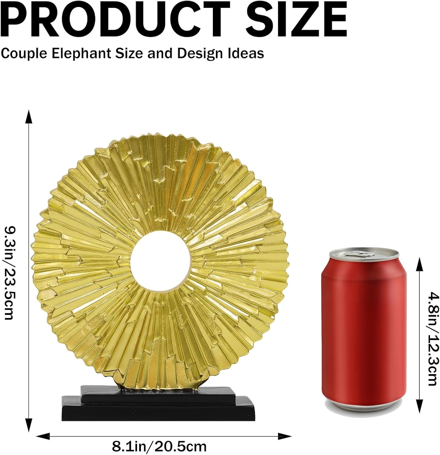 DOVDOV Gold Home Decor Sculpture, Unique Round line Statue, Modern Home Decor, Decorative Panel Statue Gold Decoration for Living Room TV Stand, Office, Bedroom, Dining Table Centerpiece.