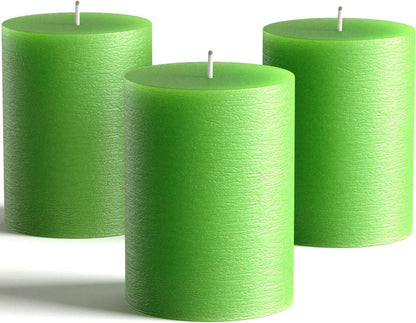 Melt Candle Pillar Candles, 3 Pack - Unscented Candles for Home, Church, Weddings, & More - 3" x 4", Ivory