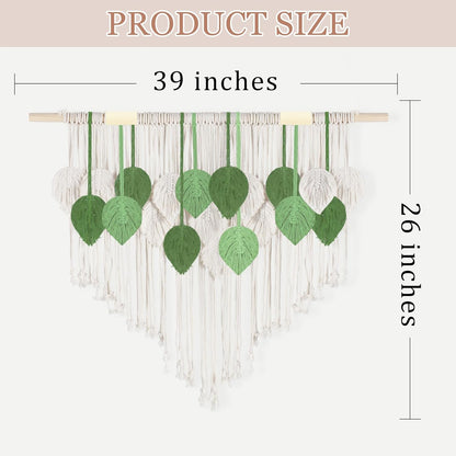Lokeisna Macrame Wall Hanging, Woven Tapestry Beige & Dusty Rose Handmade Craft Macrame Wall Decor, Gallery & Nursery, Size 37.4” Lx27.5” W