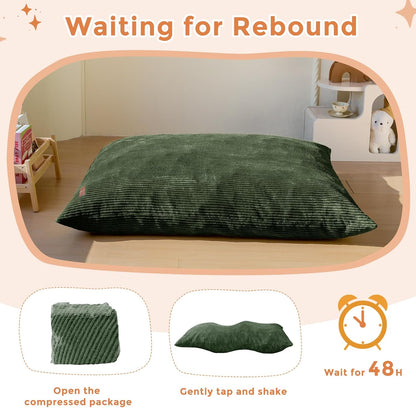 MAXYOYO 3 in 1 Kids Bean Bag Chair Couch, Convertible Chair Folds from Bean Bag to Lounger, Child Floor Sofa for Gaming, Reading, Floor Mattress with High-Density Foam Filling