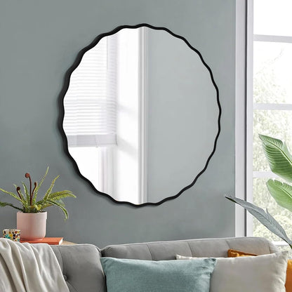 White Round Mirror 30 Inch, Circle Wall Mirrors for Bathroom, Bedroom Living Room or Entryway