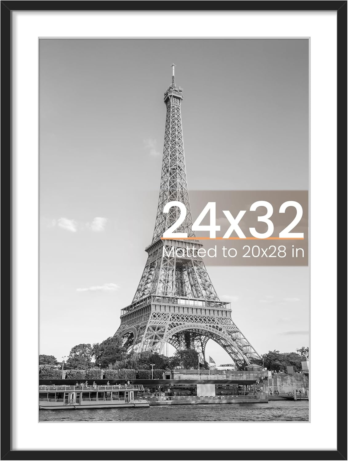 upsimples 8x10 Picture Frame, Display Pictures 5x7 with Mat or 8x10 Without Mat, Wall Hanging Photo Frame, Black, 1 Pack - Colors A
