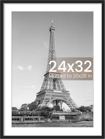 upsimples 8x10 Picture Frame, Display Pictures 5x7 with Mat or 8x10 Without Mat, Wall Hanging Photo Frame, Black, 1 Pack - Colors A