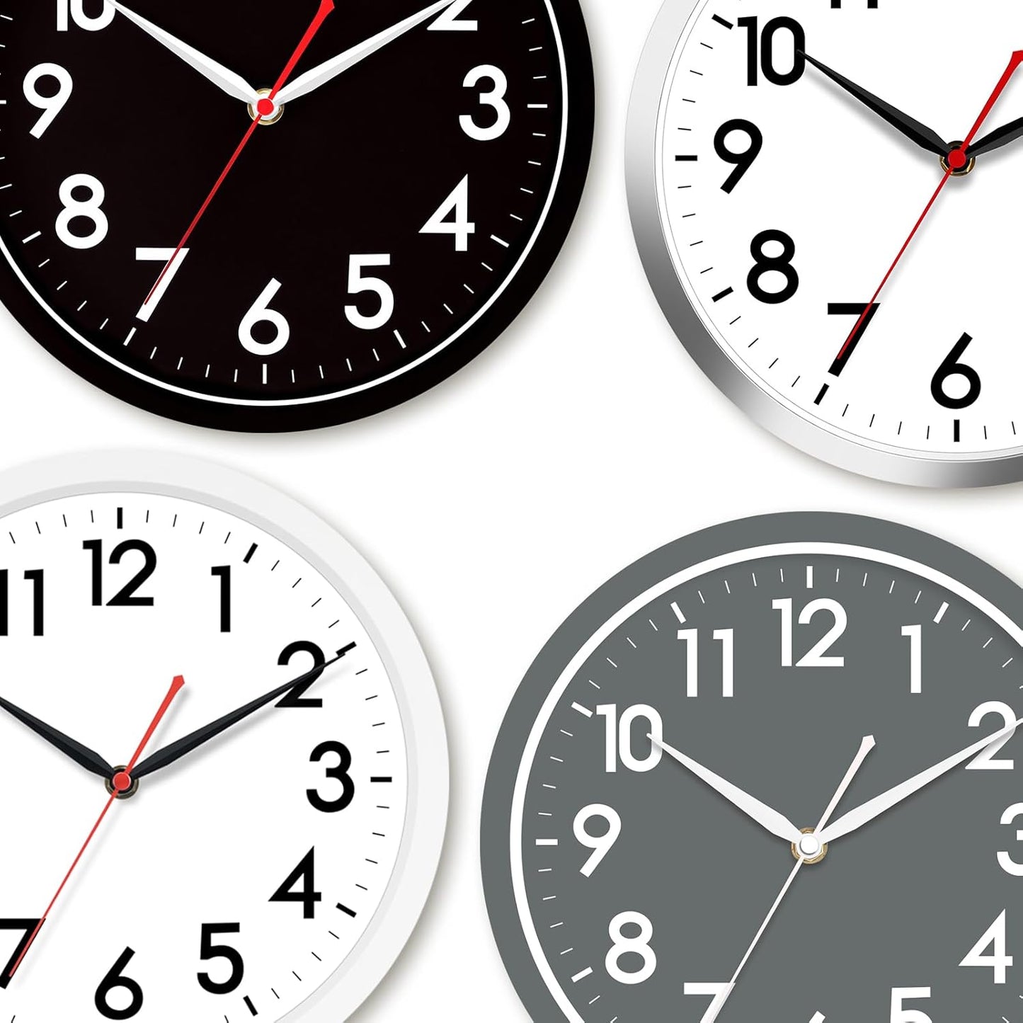 AKCISOT Wall Clock, Modern Small Wall Clocks Battery Operated 8 Inch, Silent Non-Ticking Analog Classic for Office, Home, Bathroom, Kitchen, Bedroom, School(Black)