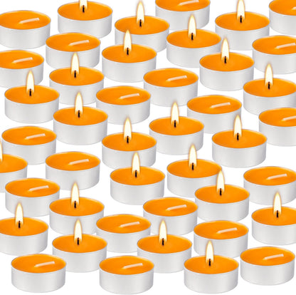 100 Pack Scented Tealight Candles - 4 Hours Burning Lemon Aromatherapy | Valentine's Day Romantic Dinner & New Year Home Decor, Yellow Votive Candles for Wedding, Holiday Gift & Emergency (Yellow)