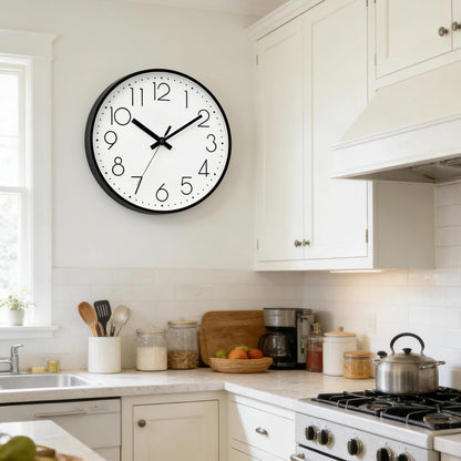 DAXSMY Wall Clock - 8 Inch Silent Non-Ticking Modern 3D Wall Clocks Battery Operated - Decorative Clock for Kitchen, Home Office, Bathroom, Bedroom(Rose Gold)