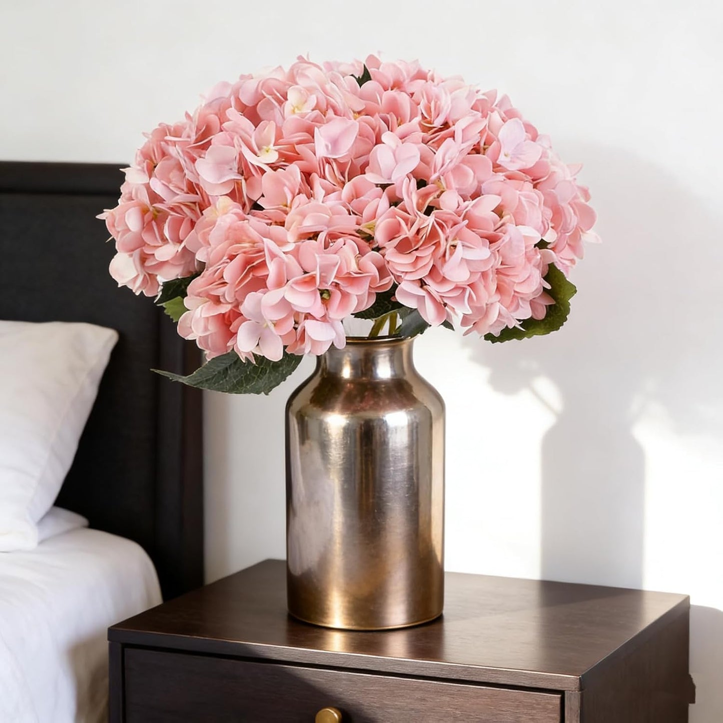 Kimura's Cabin 6pcs White Hydrangea Artificial Flowers Silk Fake Hydrangeas Faux Hydrangea Flowers with Stems for Wedding Bouquets Arrangement Home Table Centerpieces Baby Shower Party Decoration