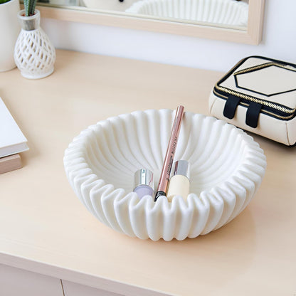 Braxio White Decorative Bowl with Sand Finish - Key Holder Bowl for Entryway Table, Modern Fruit Bowl for Kitchen Counter, Centerpiece Catch-All Bowl 10.5 x 10 x 5.5 Inch