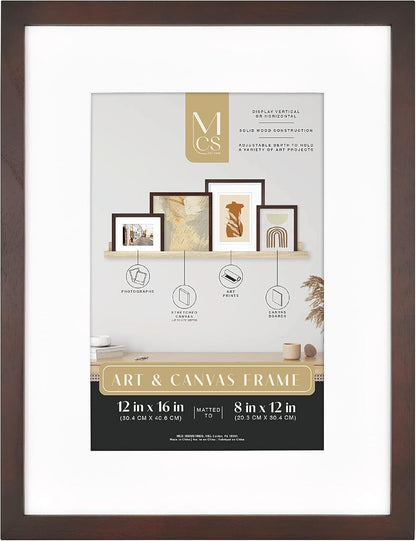 MCS Canvas Float Frames 8x10 Frame, Black Frame for Finished Canvases, Vertical & Horizontal Wall Hanging Frame with Adhesive for Canvas Paintings (1-Pack)