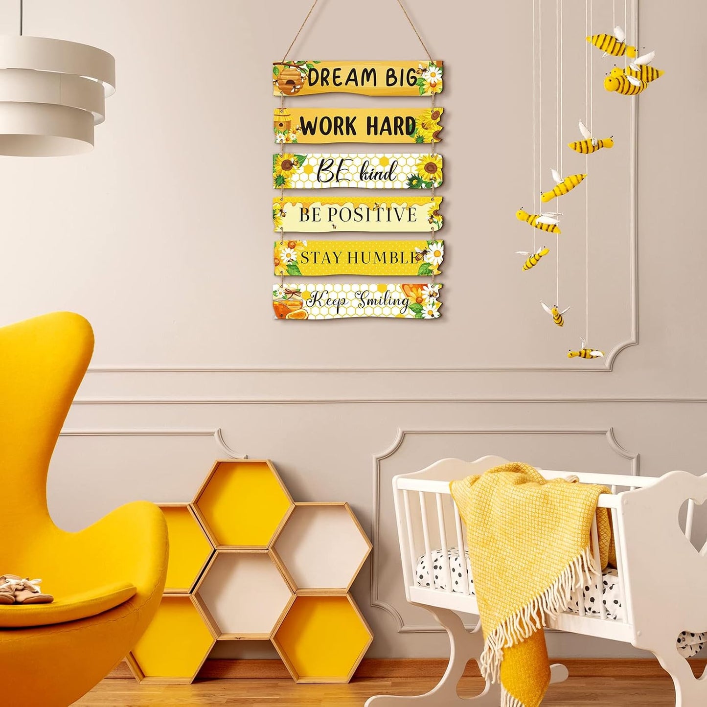 6 Pieces Rustic Wall Hanging Plaque Sign Inspirational Wall Art Farmhouse Wooden Door Signs Positive Plaque with Quotes Motivational Quote Decor for Office Bedroom Living Room(Retro Style)