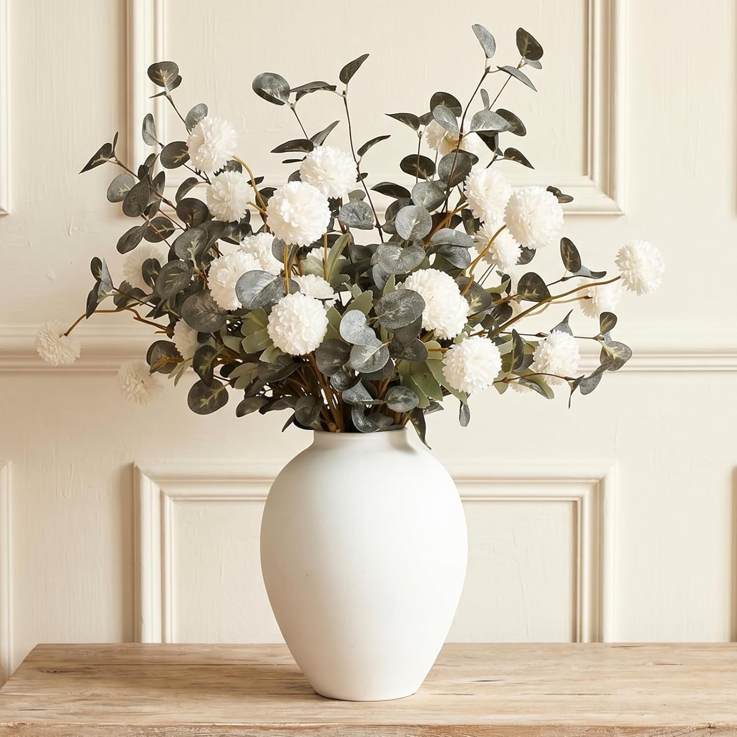 100pcs Artificial Flowers Arrangement With Vase Included, Dining Table Centerpiece Decorations, Fake Flowers in Vase, Dried Pampas Grass Floral Centerpieces, Coffee Table Decor, Centro de Mesa