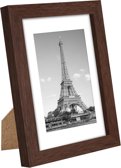 upsimples 5x7 Picture Frame Set of 10, Display Pictures 4x6 with Mat or 5x7 Without, Multi Photo Frames Collage for Wall or Tabletop Display, Black