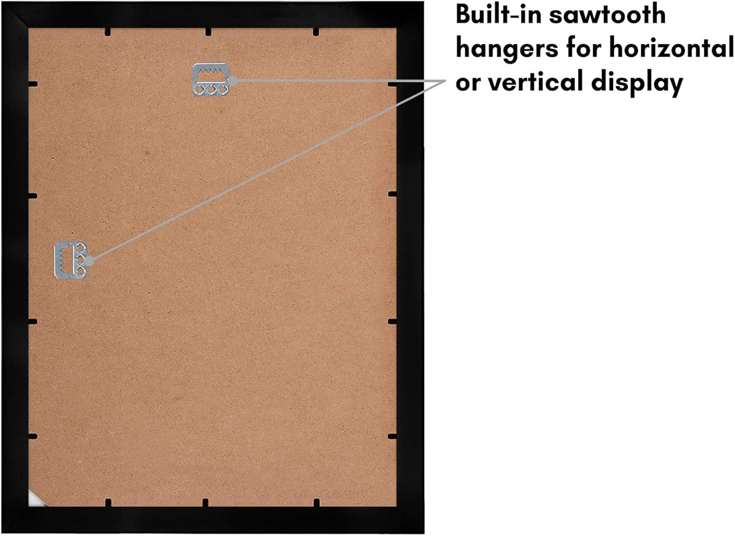 Americanflat 8x10 Picture Frame with Shatter-Resistant Glass - Use as 5x7 Frame with Mat or Display 8x10 Photo Without Mat - Signature Collection - Picture Frames for Tabletop and Wall Display - Black