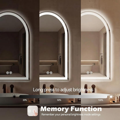 Sweetcrispy 20"x30" Arched Gold Bathroom Mirrors for Wall, Bathroom Mirrors for Over Sink, Metal Framed with HD Shatter-Proof Glass for Entryway, Living Room, Bedroom
