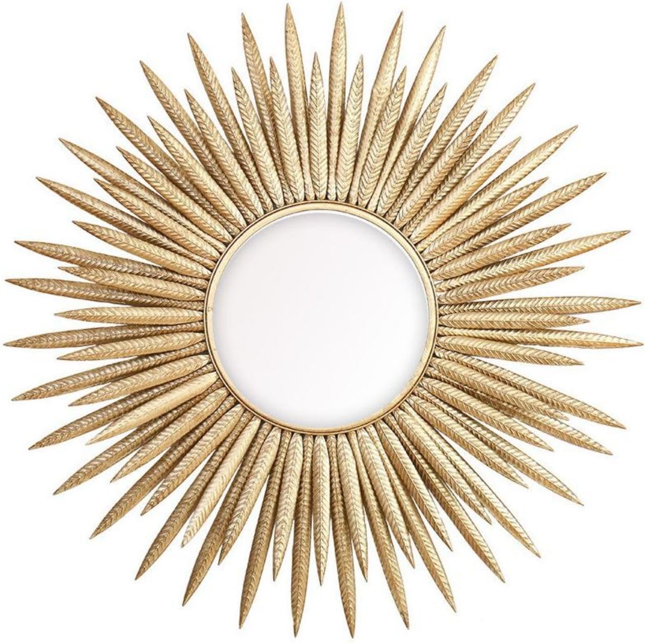 homary Sunburst Wall Mirror, 33.7" Gold Accent Mirror with Embossed Metal Frame for Living Room, Entryway, or Bedroom Decor (1, Style-A)