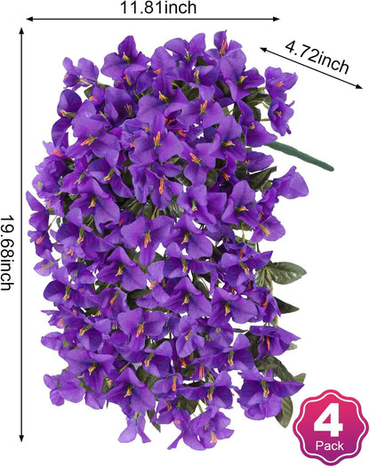 Artificial Flowers for Outdoors – 2 Bundles of UV-Resistant Artificial Bougainvillea, Realistic Silk Flowers for Front Porch, Patio, Garden, Window Boxes & Hanging Baskets (Hot Pink, 2)
