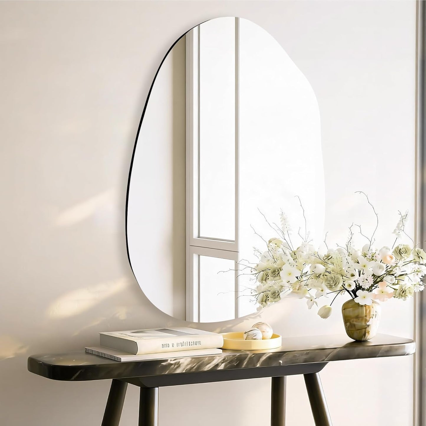 White Round Mirror 30 Inch, Circle Wall Mirrors for Bathroom, Bedroom Living Room or Entryway