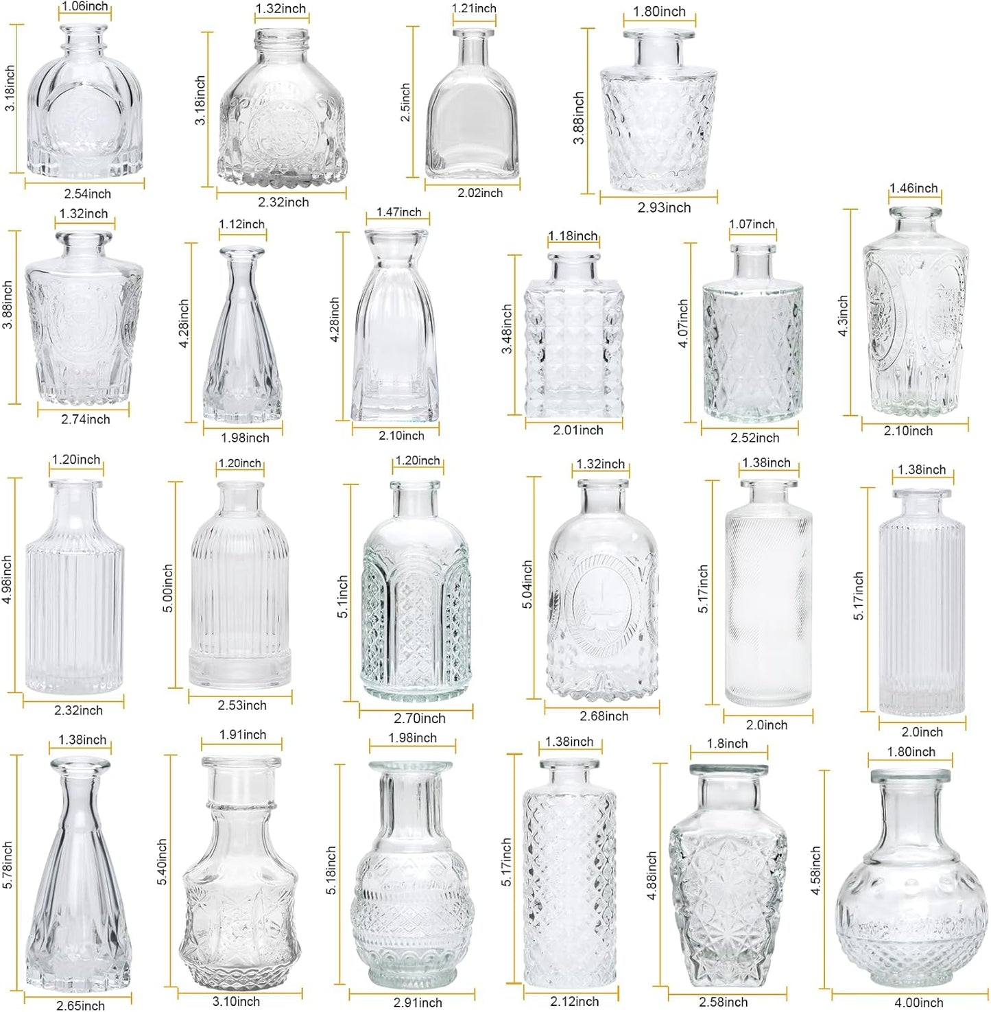 Glass Bud Vase Set of 32 pcs,Bud Vases in Bulk,Small Vases for Centerpieces, Mini Flower Vase Bulk for Rustic Wedding Home Table Decorations