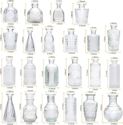 Glass Bud Vase Set of 32 pcs,Bud Vases in Bulk,Small Vases for Centerpieces, Mini Flower Vase Bulk for Rustic Wedding Home Table Decorations