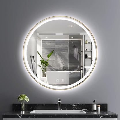 Itrue 12 Inch Small Round Decorative Wall Mirror, HD Silver-Coated Glass with Brushed Black Metal Frame, Minimalist Modern Accent Mirror for Vanity, Narrow Walls, Bathroom, Bedroom & Entryway
