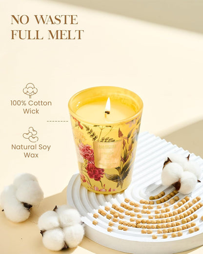 M&SENSE Jasmine Candles Highly Scented 3 Wick 35oz 150 Hours Burn Extra Large Jar Candles for Women, Natural Soy Wax Aromatherapy Candle for Stress Relief, Meditation, Yoga, Spa - Colors B