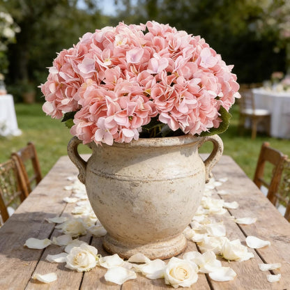 Kimura's Cabin 6pcs White Hydrangea Artificial Flowers Silk Fake Hydrangeas Faux Hydrangea Flowers with Stems for Wedding Bouquets Arrangement Home Table Centerpieces Baby Shower Party Decoration