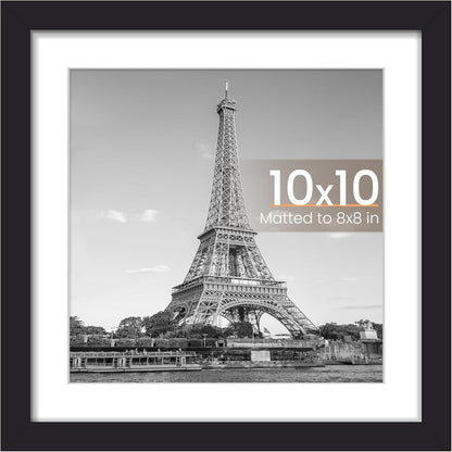 upsimples 8x10 Picture Frame, Display Pictures 5x7 with Mat or 8x10 Without Mat, Wall Hanging Photo Frame, Black, 1 Pack - Colors A
