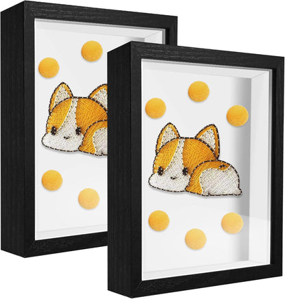 8x8 Shadow Box Frame Display Case with Letter Stickers, 3D Picture Frame, Display Case Box for Memorabilia, Baby Items, Wedding Memories, Crafts, Tickets and Photos (White, 8x8)
