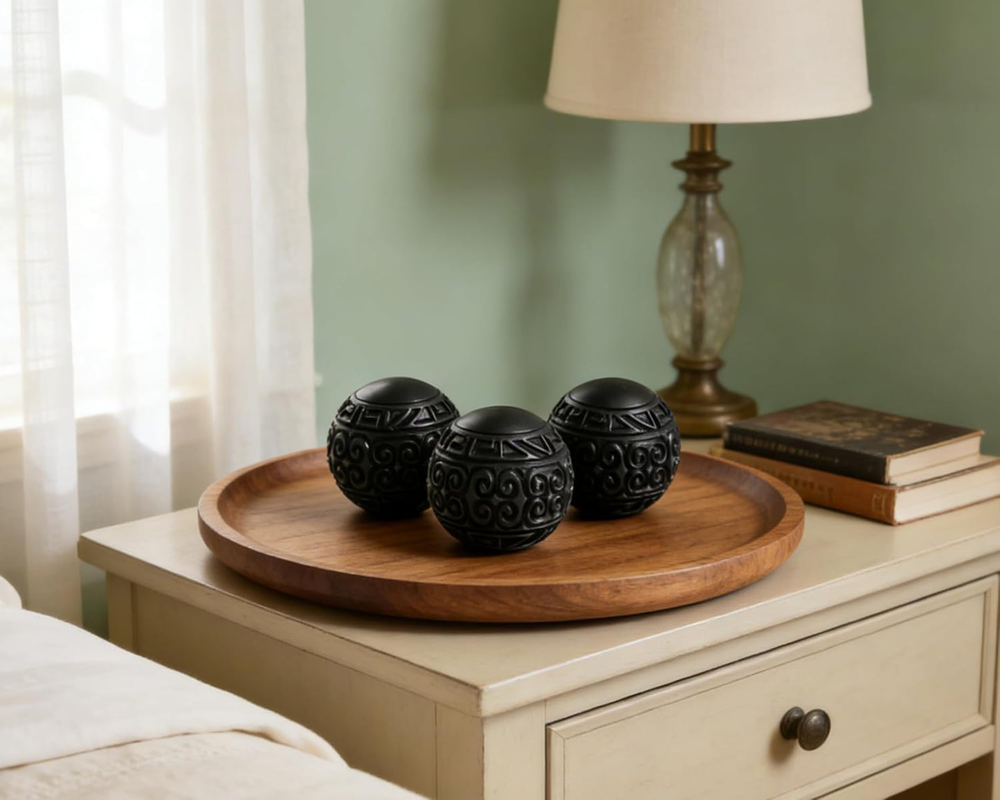 3 Pack Gold Decorative Ball for Centerpiece Bowls, 3 inch Orbs Spheres for Home Living Room Coffee Table Centerpieces Shelf Decoration