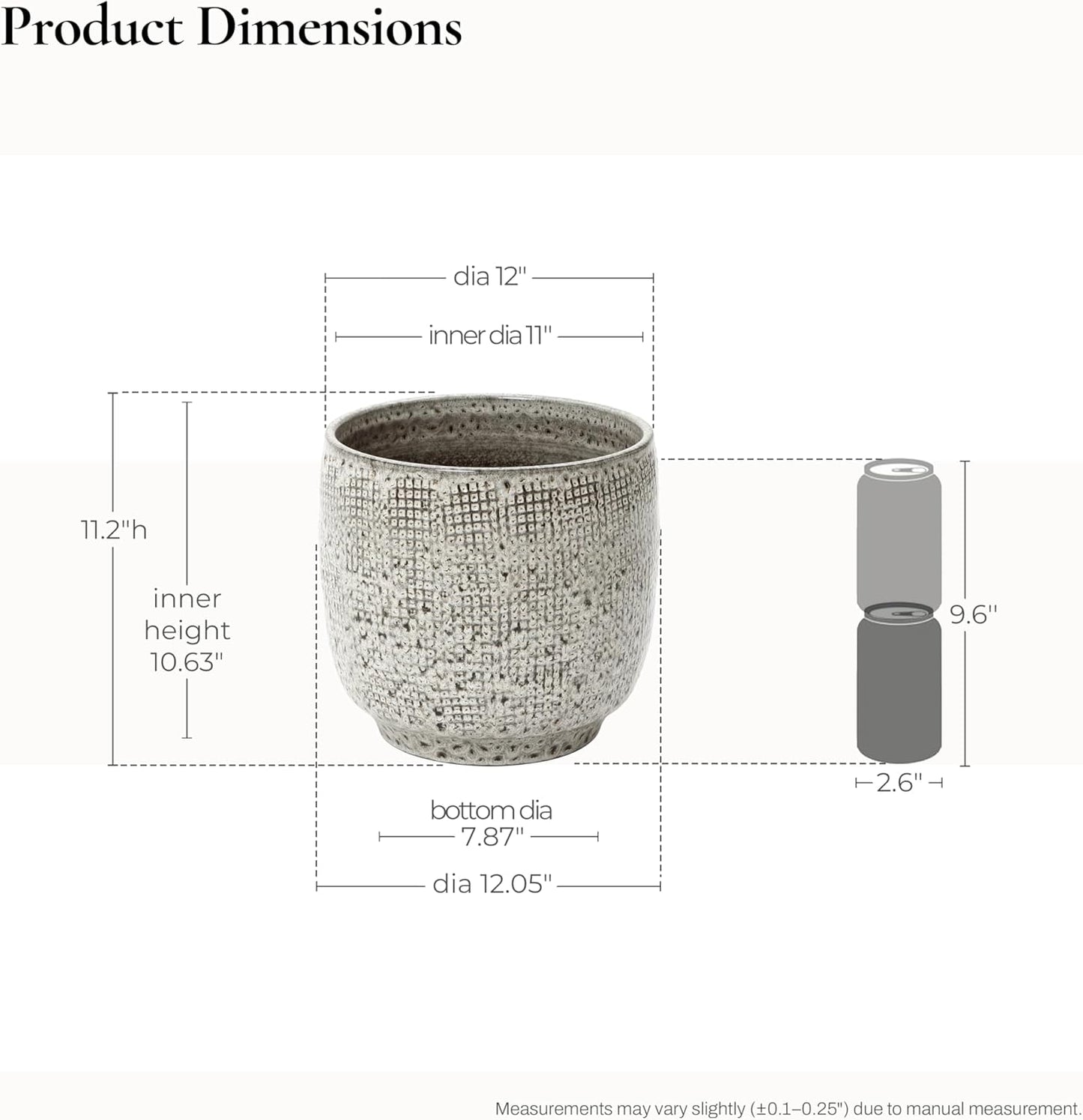 LuxenHome 15.75" Dia Large Ceramic Pots for Plants, Blue Glazed Planters for Outdoor Plants, Round Indoor Flower Pots with Drainage Hole and Rubber Plug for Home Garden Patio
