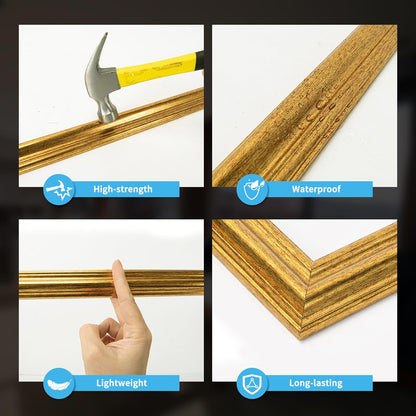 Art3d Pre-Cut Wall Molding Set of 6 pcs, Ready-to-Assemble Wainscoting Panels for Interior Wall Décor Living Room Bedroom Accent Wall - Installed with Glue, 3 Top 3 Bottom