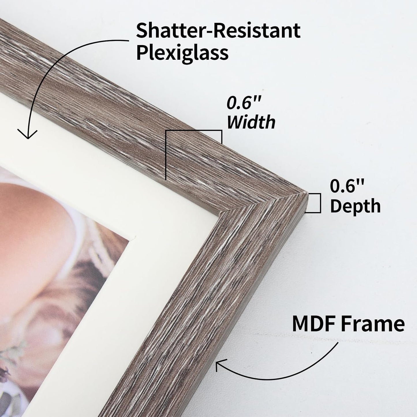 Fixwal Picture Frames Set, Gallery Wall Frame Set Picture Frames Collage 15 Pack for Wall or Tabletop with 8x10 5x7 4x6 Frames, Soft Earth Tones