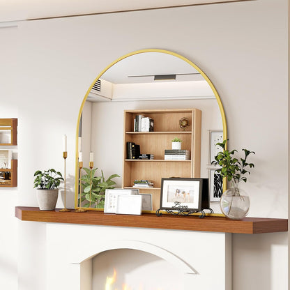 VooBang Arched Wall Mirror, 24 x 36 inch Arch Bathroom Mirror, Wall Mounted Vanity Mirror with Arch Metal Frame, Modern Bathroom Vanity Mirror for Bedroom, Living Room, Hanging or Leaning, Black