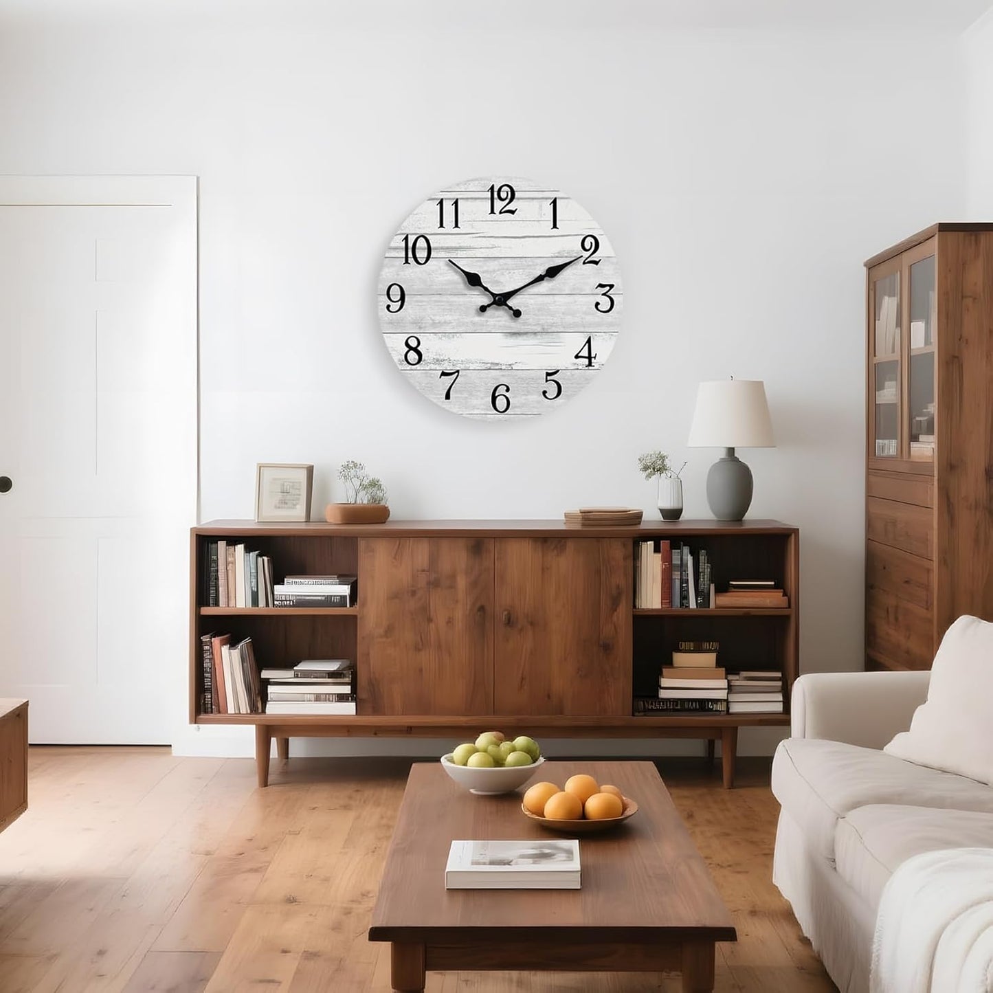 KECYET Wall Clock Battery Operated 8 Inch Silent Non Ticking Coastal Design Country Rustic Retro Decorative for Bathroom Kitchen Living Room Bedroom