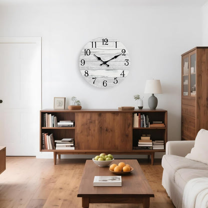 KECYET Wall Clock Battery Operated 8 Inch Silent Non Ticking Coastal Design Country Rustic Retro Decorative for Bathroom Kitchen Living Room Bedroom