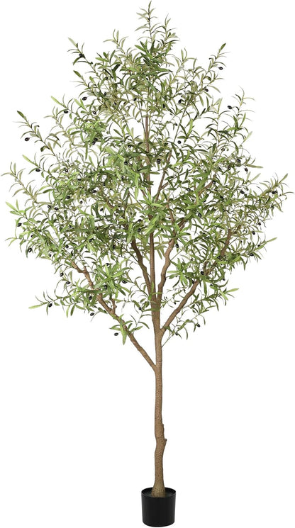 LYERSE Olive Trees Artificial Indoor - Faux Olive Tree 6ft - Fake Olive Tree with Olive Branches and Lifelike Fruits - Artificial Olive Tree for Modern Home Office House Living Room Decor Indoor