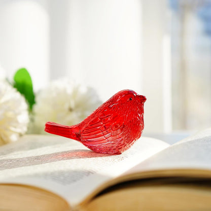 H&D HYALINE & DORA Blue Glass Bird Figurines Bird Gifts for Bird Lovers Women Crystal Glass Animal Figurine Collectible for Home Shelf Decor