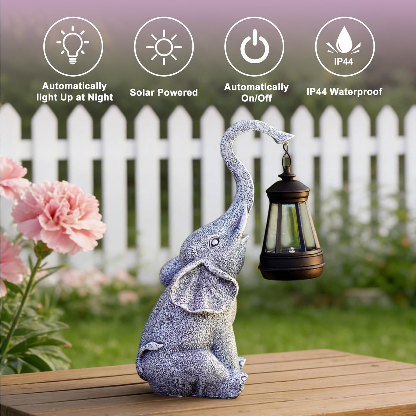 Goodeco Elephant Statue for Garden Decor with Gift Appeal - Ideal Gifts for Women, Mom or Birthdays, Beautifully Crafted Outdoor & Home Decor to Wow Your Guests (11" Elephant)