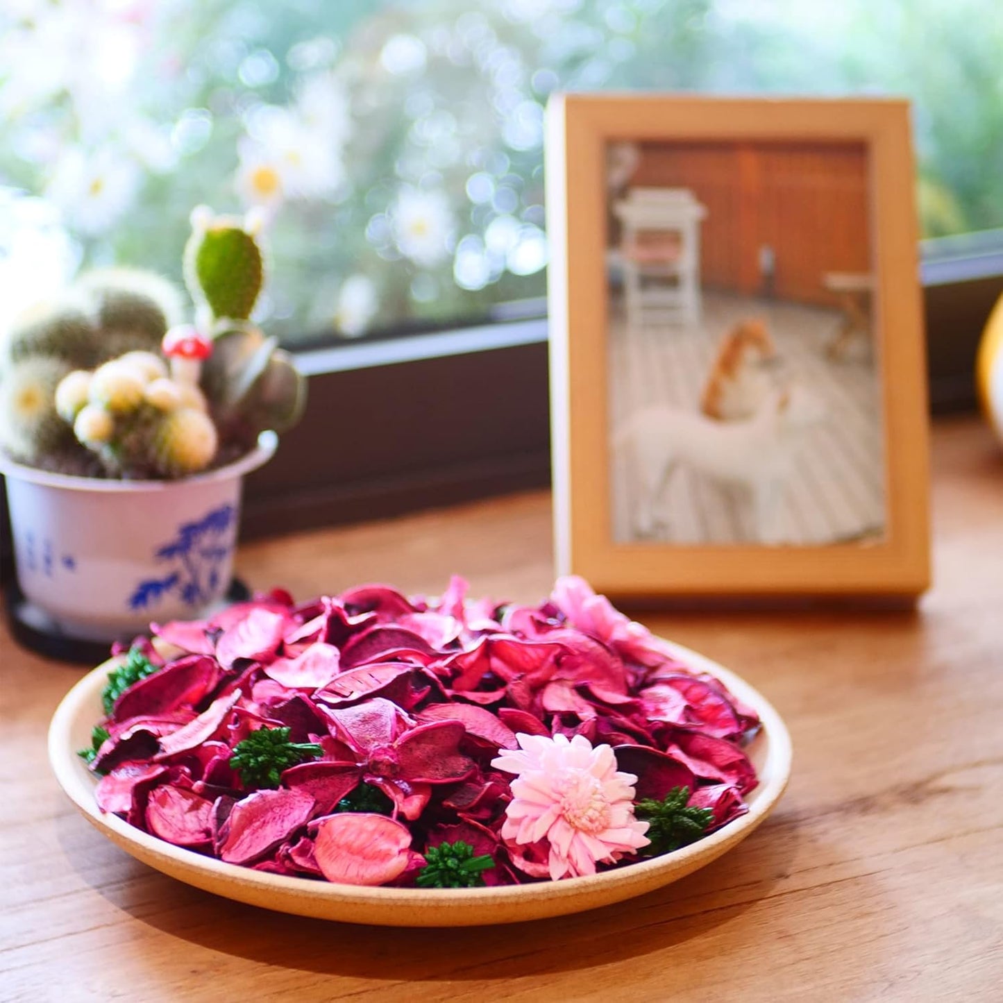 Spring Potpourri Bags,Vanilla Scented Potpourri Bowl Fillers,Dried Flowers,Home Fragrance Sachet of Petal, Vase Decor (White Caramel)-Mini