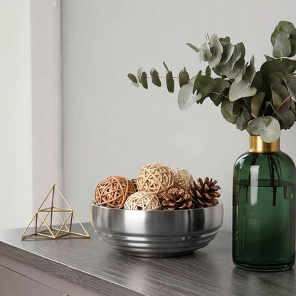 Key Bowl for Entryway Table Decorative Key Dish for Organizing Tabletop Catch All Bowl Gold Fruit Bowls for Kitchen Counter, Coffee Table,7.4 Inches