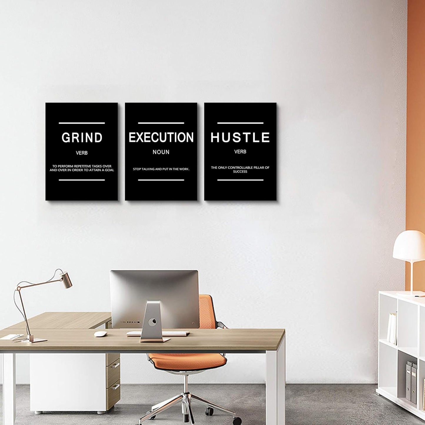 Inspirational Canvas Painting Wall Art -EPHANY ART,Mindset Quotes Prints, Success Framed Entrepreneur Poster Positive Quotes Wall Poster for Home Office Workplace (M-3pcs,12x16inchx3pcs)