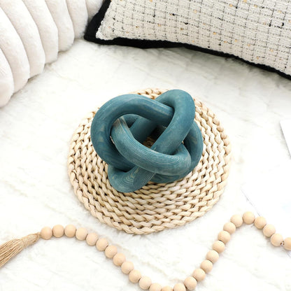 Yalikop 3 Link Wood Knot Decor Rustic Home Décor Accents Hand Carved Coffee Table Decoration, Boho Chain Link Decoration, Modern Shelf, Rustic Objects for Home Living Room Bedroom(White)